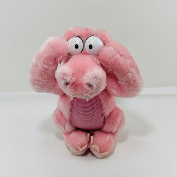 Vintage Dakin Pink Alligator Plush 10" Toy Peekaboo Bulging Eyes Hide Seek Shy - Picture 1 of 11